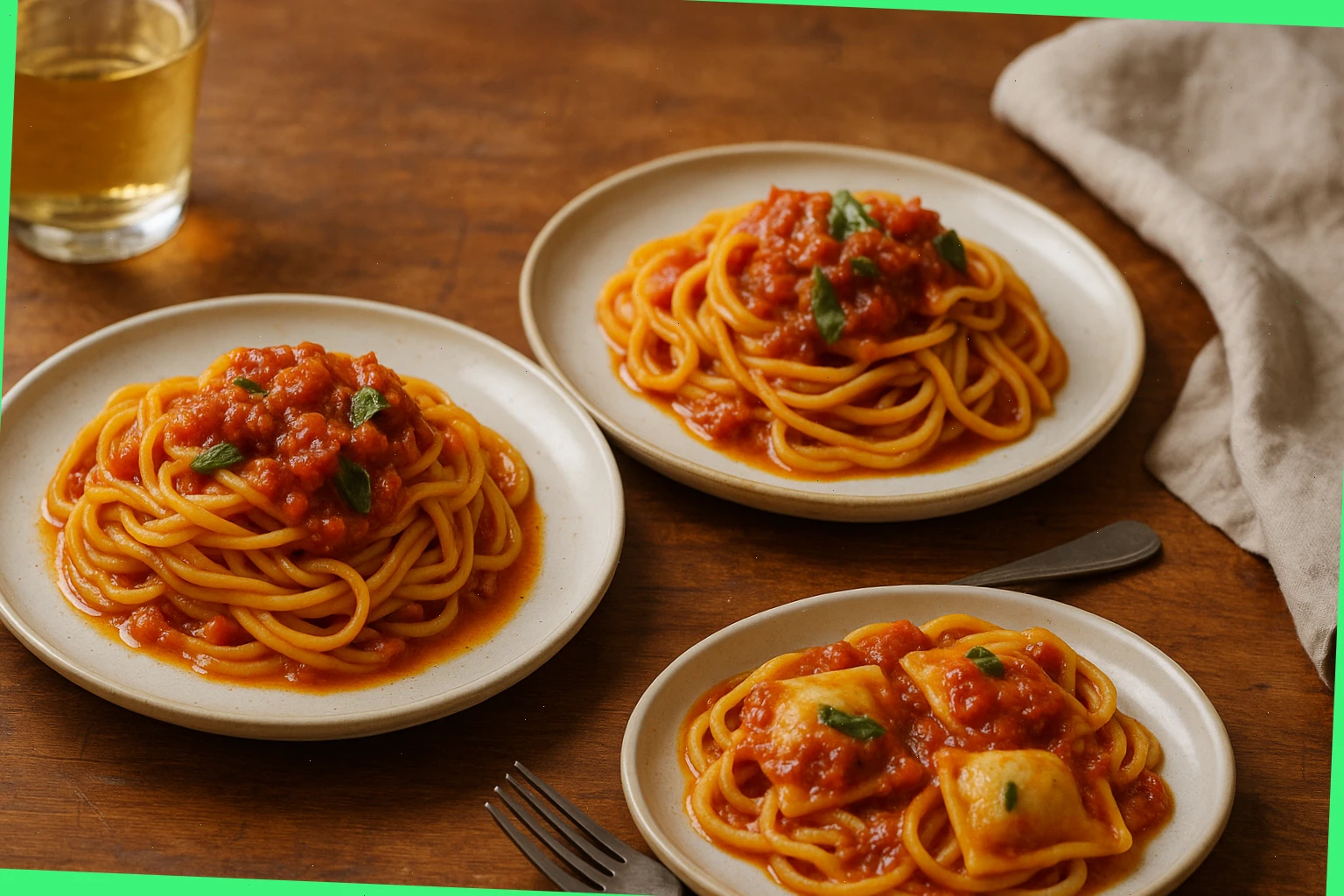 Dinner for two: tagliolini with slow tomato and basil