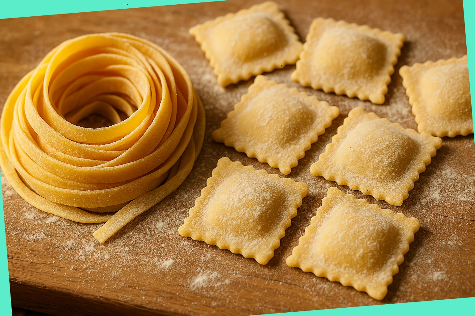 Tagliatelle and ricotta ravioli from Bristol artisan makers